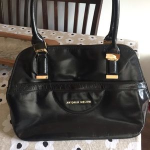 Antonio Melani Black Leather Handbag